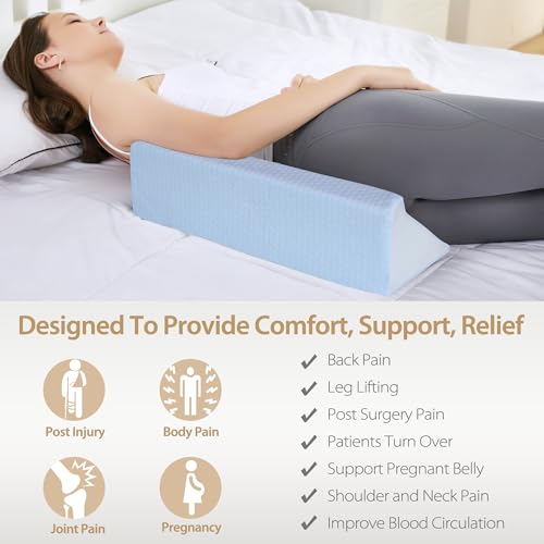 Memory Foam Wedge Pillow for Side Sleepers | Back & Leg Support