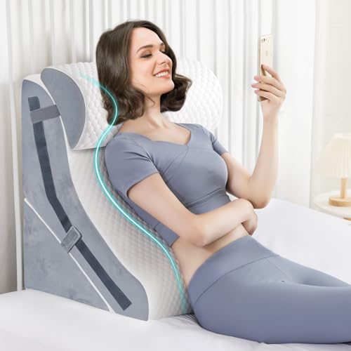 Adjustable Memory Foam Wedge Pillow Set - 3PCS Bed Wedges for Comfort