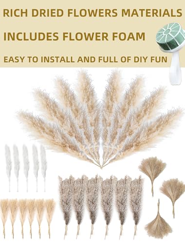 DIY Boho Dried Pampas Grass Wall Decor Kit for Home and Wedding