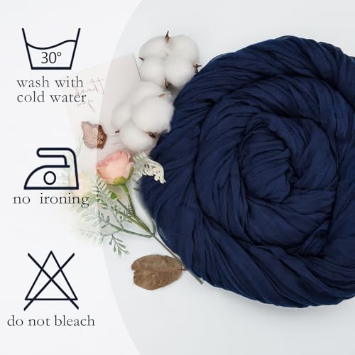 Navy Blue Cheesecloth Table Runner 23x120 in - 8 Pack (10ft) Pepmily
