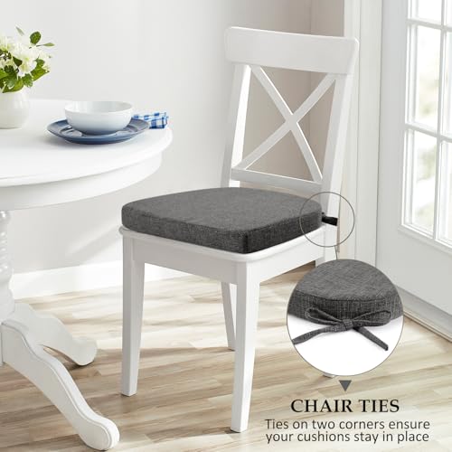 Dining Chair Cushions 16x16x2 Inch - Set of 6 Non-Slip Kitchen Seat Pads