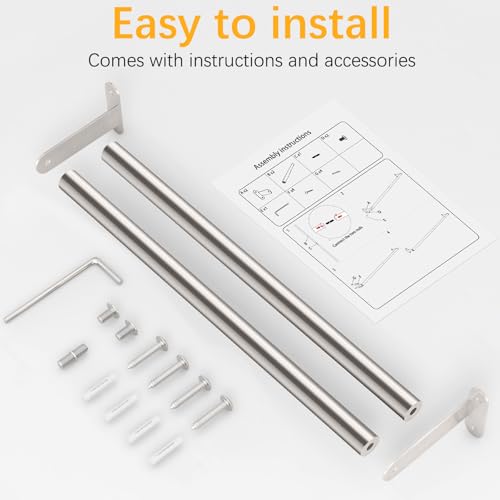 24-Inch Brushed Nickel Towel Bar, Heavy Duty Stainless Steel Wall Mounted Rack