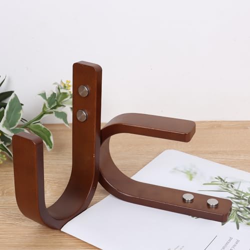 2-Pack U-Shaped Beech Wood Curtain Tiebacks, Wall-Mounted Drapery Hooks