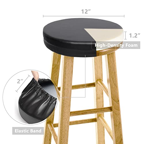 12-Inch Round Bar Stool Cushion - Waterproof Foam Padded Seat Cover