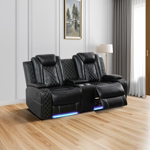 Power Reclining Loveseat with Storage Console, Cup Holders and USB Ports