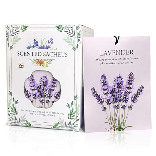 Lavender Scented Sachet Bags for Drawers and Closets - 12 Pack
