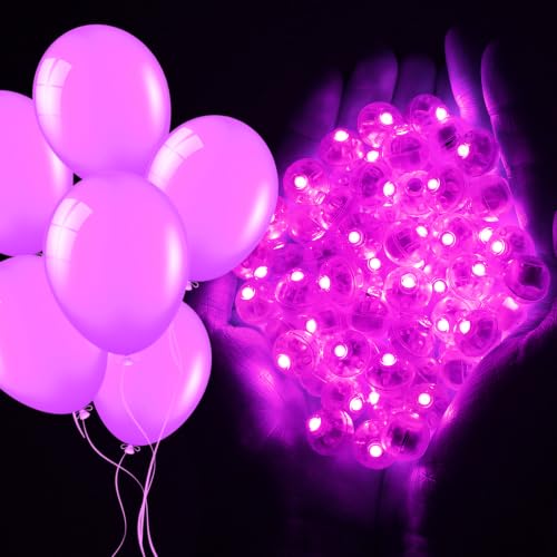 Pink Balloon Lights Set of 100 - Battery Powered Waterproof Mini LED Party Decor