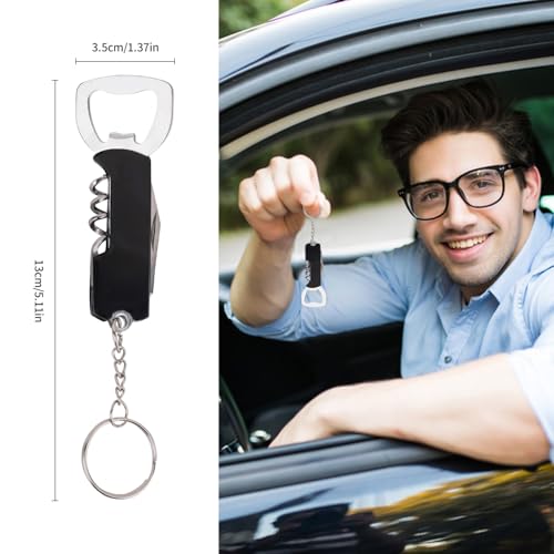 28 Pcs Stainless Steel Wine Bottle Openers with Keychain - Model BUWUSMU