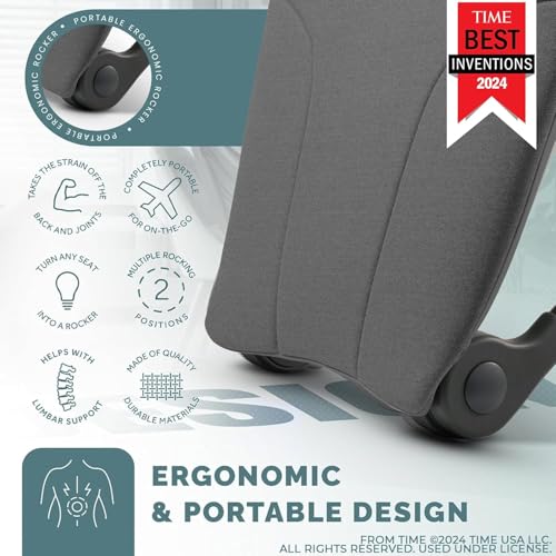 Ergonomic Portable Rocking Back Support for Chairs - Lumbar Relief