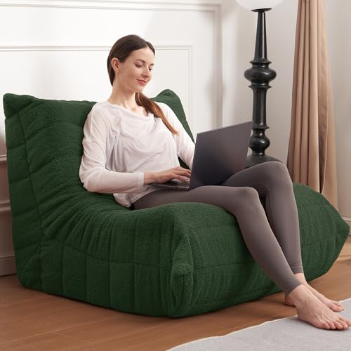 Large Bean Bag Sofa Chair - Comfy Memory Foam Floor Lounger for Adults