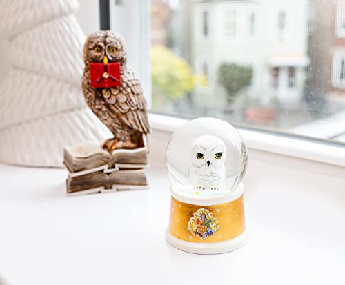 Owl Mini Snow Globe with Swirling Glitter and LED Light Display