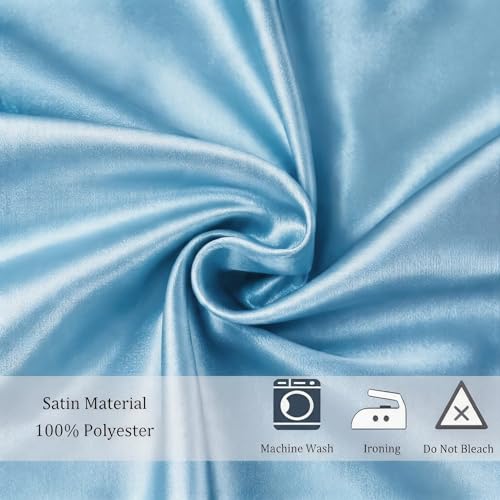 Wedding Satin Table Runner Baby Blue 12 x 108 Inches 10 Pack (JKDMJF)