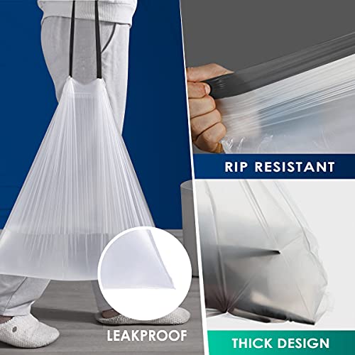 1 Gallon Small Drawstring Trash Bags (100 Count) - White Waste Liners