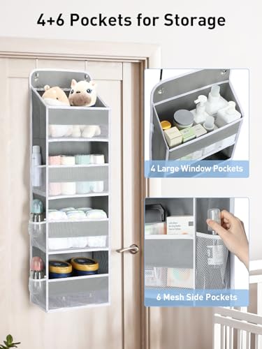 Over the Door Hanging Organizer with 10 Pockets and Sturdy Shelves