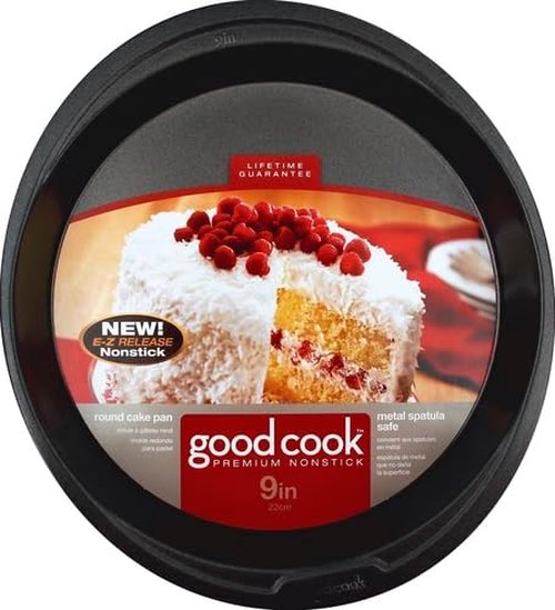 GoodCook Nonstick Steel Round Cake Pan - 9-Inch Gray Design for Effortless Baking