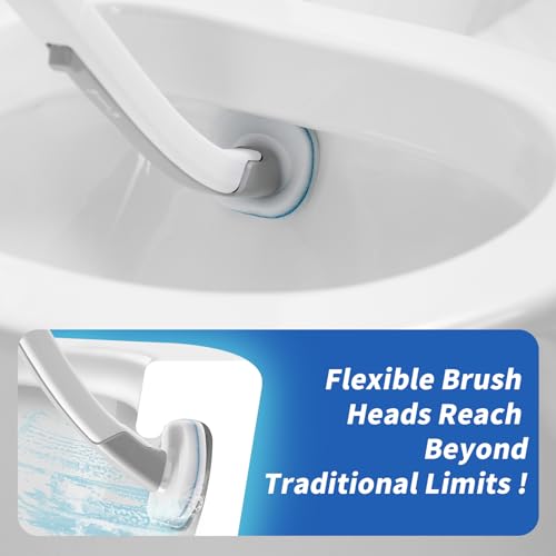 oshang Disposable Toilet Brush with Holder and 14 Refills