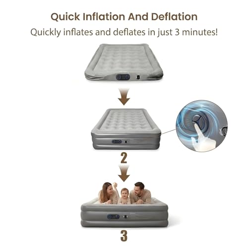 Twin Air Mattress with Built-In Pump - 18" Raised Heavy Duty Inflatable Bed