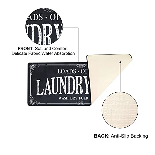Non-Slip Laundry Runner Rug - 20x47 Inch Farmhouse Kitchen Floor Mat