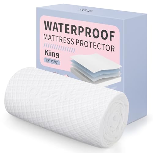 Waterproof King Size Mattress Protector - Bamboo Cooling, Fits 18" Deep