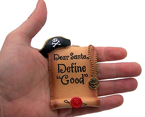 Pirate Christmas Ornament - Nautical Holiday Tree Decoration, 3.5 Inch Pirate Lover Gift