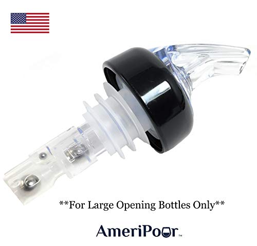 AmeriPour Clear 1.5oz Liquor Pourers - 3 Pack for Oversized Bottles, Made in USA