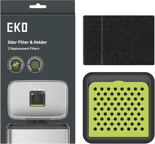 Activated Charcoal Odor Filter Kit with Case for Trash Cans 2-Pack