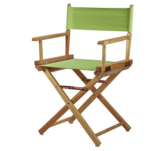 Classic 18-Inch Foldable Director Chair with Natural Wood and Lime Canvas