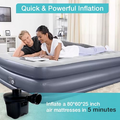 Portable Electric Air Pump for Inflatables - Quick-Fill AC/DC Mattress Pump