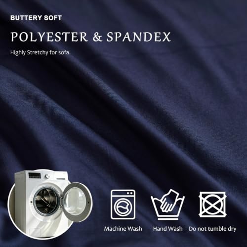 Large Navy Armless Futon Cover - Soft Stretch Sofa Protector