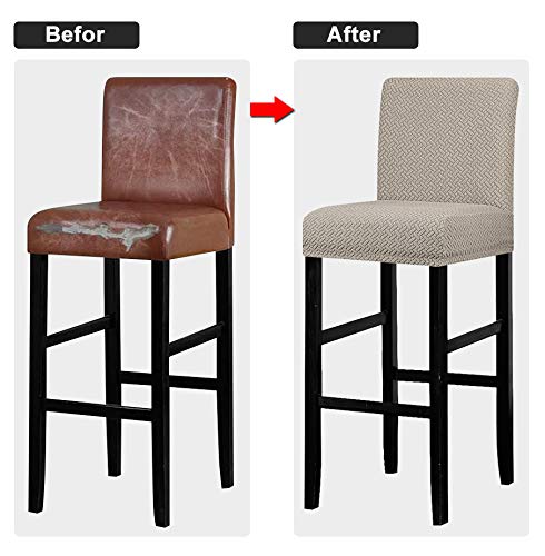 Stretchable Bar Stool Covers Set of 2 - Removable & Washable