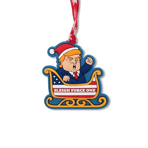 Sleigh Force One Funny Christmas Ornament - Sarcastic Holiday Tree Decoration - Gag Gift for Adults, Friends, Coworkers