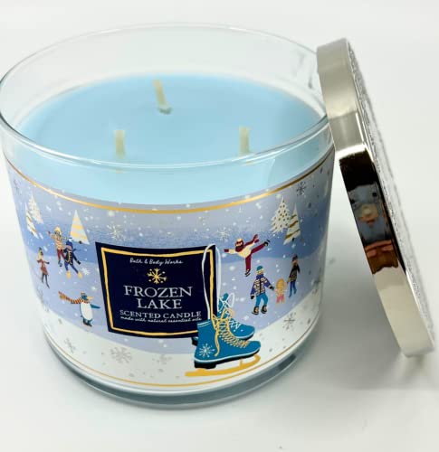 Bath & Body Works White Barn 3-Wick Candle with Essential Oils - 14.5 oz Frozen Lake