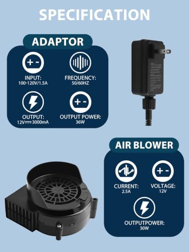 Lorvain 2PCS 2.5A Inflatable Air Blower Replacement Kit with 14-LED Light String