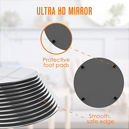 10-Inch Round Mirror Centerpieces for Tables - 12 Pack Glass Mirror Plates