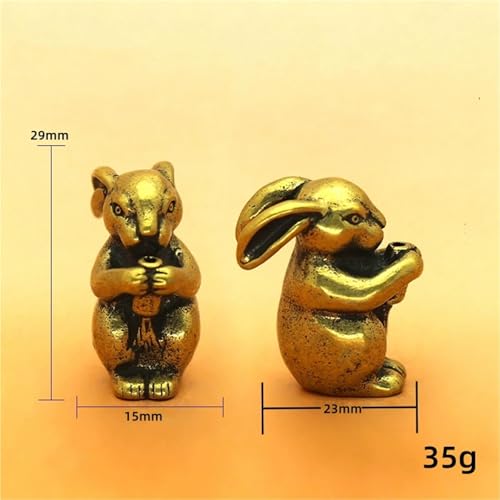 3PCS Brass Rabbit Hinge Toppers - Magnetic Decorative Animal Accents