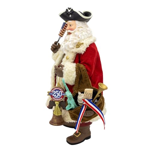 11-Inch Patriotic Musical Santa Figurine - 250th Anniversary Tabletop Decor