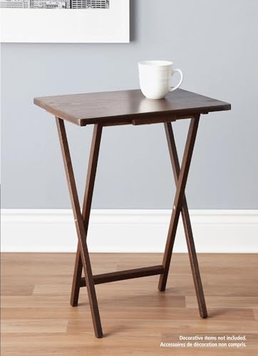 Folding TV Tray Table, Solid Rubberwood Side Table, 19 x 14.5 Inch