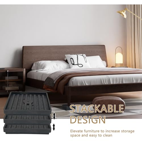 Heavy Duty Bed Risers - Set of 8, Adjustable Height 0.5-2 inch