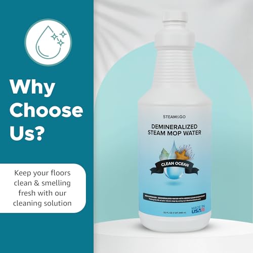 Demineralized Steam Mop Water Solution - Clean Ocean Scent, 32 oz