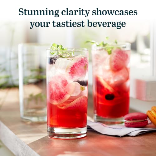 Libbey Heavy Base Drinking Glasses Set of 8, 15.5 oz Clear Water Cups