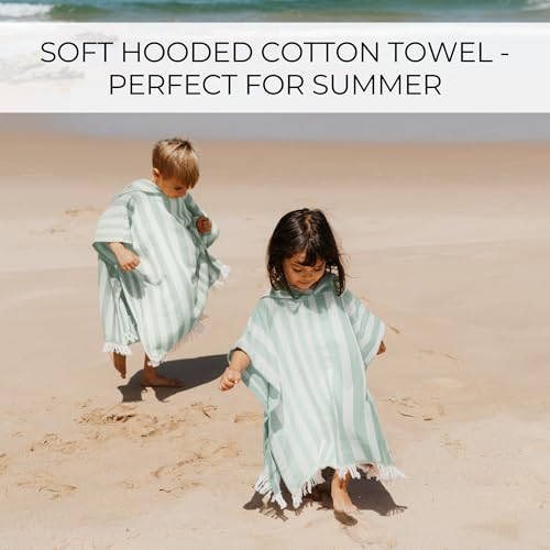 ZICOTO Kids Hooded Beach Towel - 100% Cotton Toddler Poncho Cover-Up