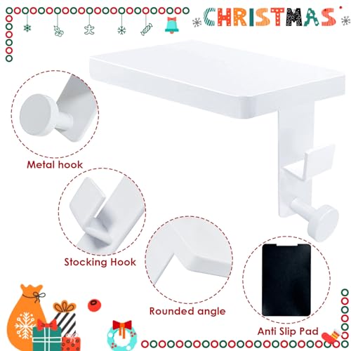 4-Pack Weighted Metal Christmas Stocking Hangers for Mantle with Dual Hooks