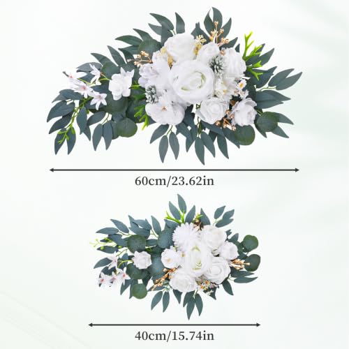 2-Piece Artificial Wedding Arch Flower Swag Set for Welcome Sign Decor