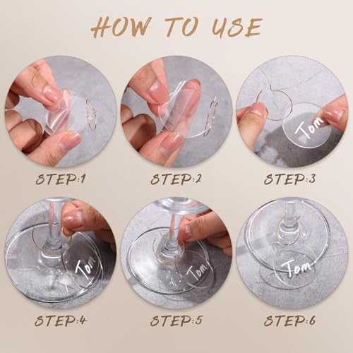 Tondiamo 40 Pcs Clear Round Wine Glass Charms for Glasses & Cocktails