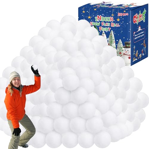 200 Pack Soft Plush Fake Snowballs - Indoor Snowball Fight Set