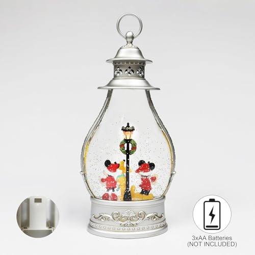 Lighted Christmas Water Spinning Lantern - Glitter Swirl Snow Globe Decor