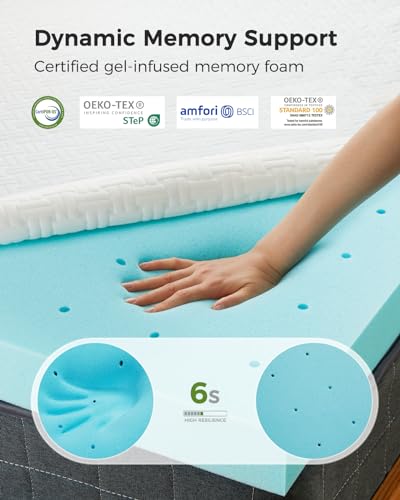 PERLECARE 3-Inch Twin XL Cooling Memory Foam Mattress Topper with Bamboo Cover