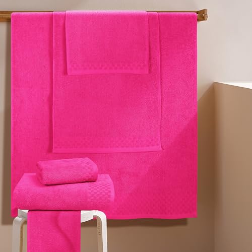 6-Piece Pure Cotton Towel Set - Soft Absorbent Bath, Hand & Washcloths