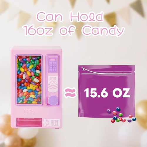 YOBRO Pink Candy Dispenser Mini Vending Machine for Desktop