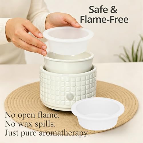 Reusable Silicone Wax Warmer Liners, Non-Stick Wax Melter Trays (2 Pack)